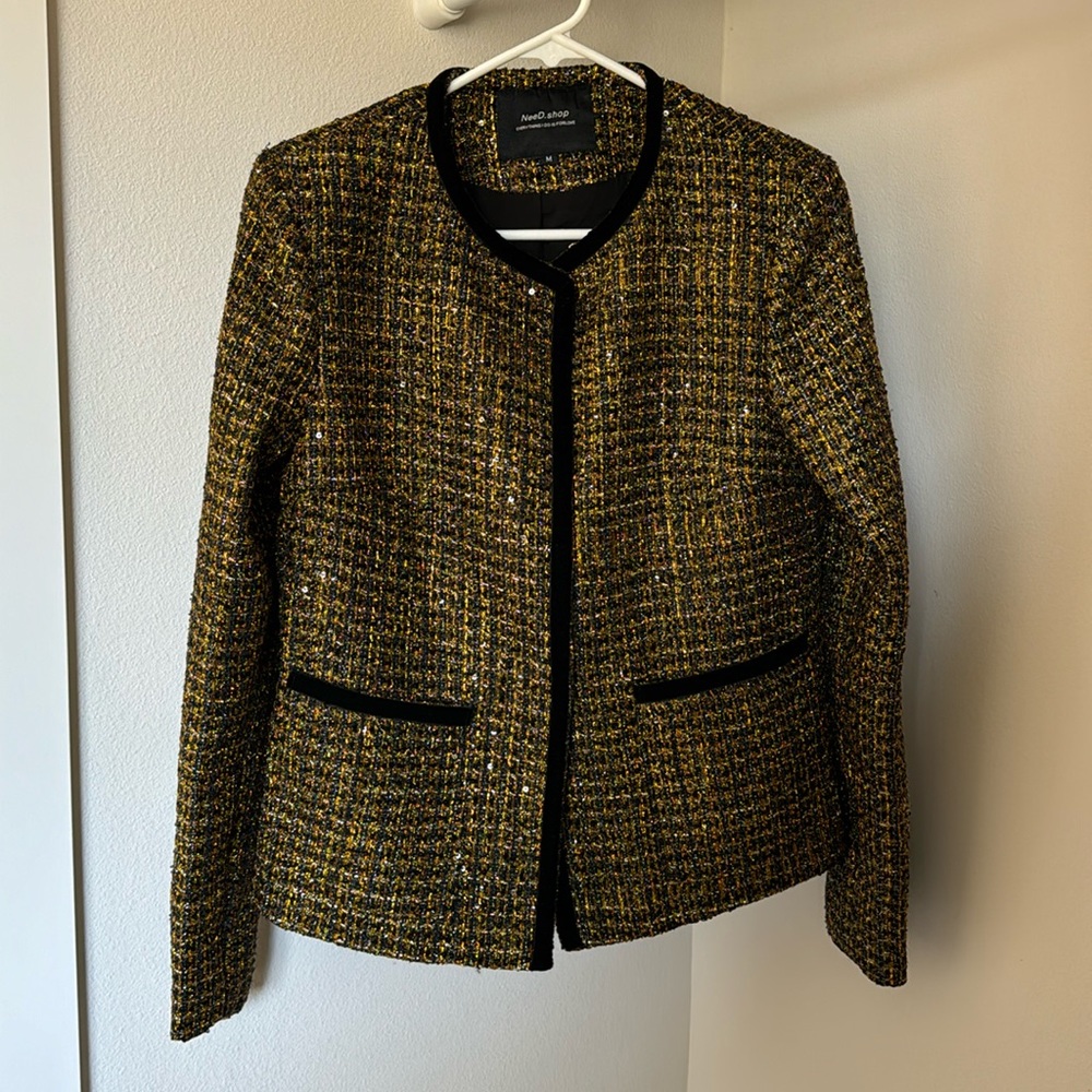 Embellished Collarless Jacket